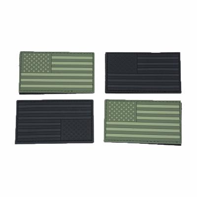 China Custom Made Hook And Loop PVC Rubber Tactical American 3D Soft Scratch Flag USA Patch for sale