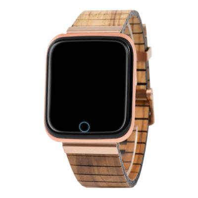 China Latest Alarm Zhongshi Health Monitoring Smartwatches Wooden Watch Reloj Smart Watch Custom for sale