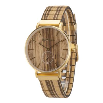 China New Design 3 Atm Chronograph Chronograph Water Resistant Stainless Steel Back Watch Wooden Watch Men for sale