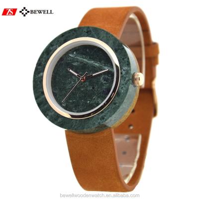 China Luminous Hands Bewell Marble Watch Strap Leather For Men And Women Custom Watch Online for sale