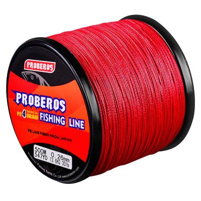 China PROBEROS Braided Wire 4 Series 500 Meters Strong Fishing Line Horse Main Line 4 PE Wear Resistant Braided Fishing Pe Line for sale