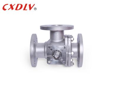 China Q45F 16P T - Port 3 way Flange CF8M Ball Valve Floating High Platform Control Valve for sale