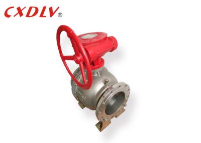 Chine Valve molle de cachetage montée par tourillon commandé par engrenage d'acier inoxydable de robinet à tournant sphérique de ver de Q47F à vendre