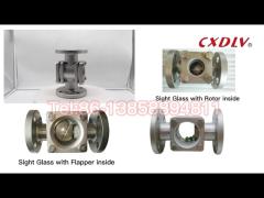 SS321 Floating Ball Flanged Sight Glass With Pyrex ANSI150LB Flange Connection