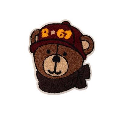 China Other Bear Chenille Embroidery Badge Sew On Jacket Sweater Jeans Iron On Backing for sale