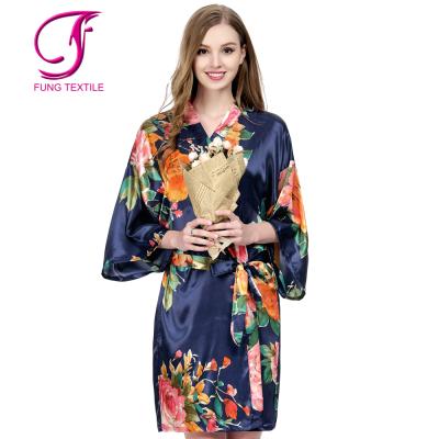 China Wholesale FUNG 3017 Silk Satin Dressing Gown Breathable For Bridal Party for sale