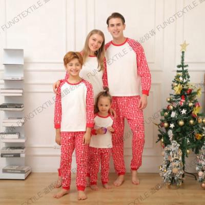 China Breathable Fung F1002 Custom Printed Two Piece Set Christmas Family Pajamas Manufacturer Christmas Pajamas for sale