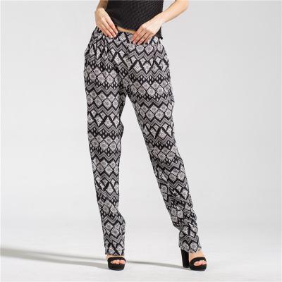 China 2021 Fashion Hot Selling Customized Breathable Printed Women's Loose Harem Pants Women's Elastic Mid-waist Loose Casual Jogging Pants for sale