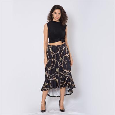 China Factory direct anti-static retro women's fashion personality leopard print skirt European-style waist Midi skirt for sale