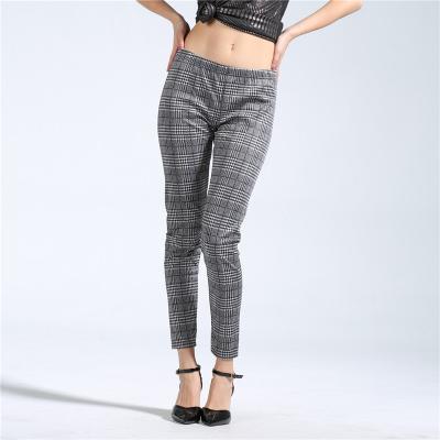 China 2021 Customs Breathable Fashion European And American Ladies Stretch Gaiters Striped Bottom High-waist Casual Pants for sale