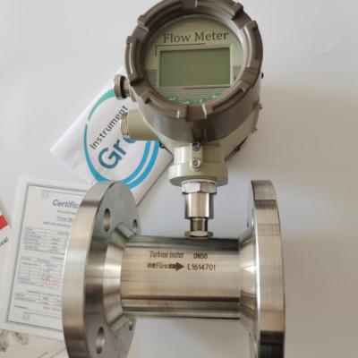 China Sanitary Liquid Flow Testing Precision Liquid Milk Turbine Flow Meter for sale