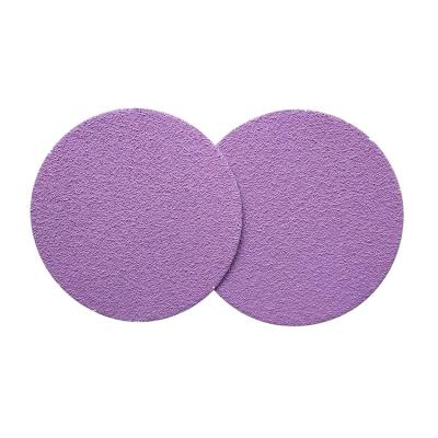 China Polishing High Quality Purple Ceramic Sanding Discs For Automotive Wood Ceramic Metal Emery Paper With Stearate Coating for sale