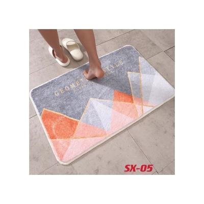 China Floor Washable Non Slip Mat With Geometric Pattern Bathroom Super Absorbent Non Slip Mat for sale