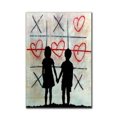 China 100% hand painted big sale handmade banksy love wins every time great street graffiti paintings for wall for sale