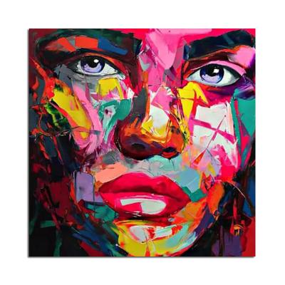 China 100% Hand Painted Wholesale Hand Painted Sexy Beautiful Women Face Portrait Painting Home Decor for sale