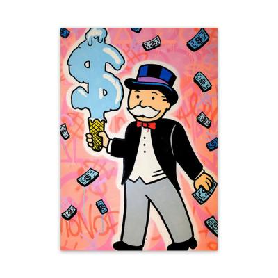 China 100% Hand Painted New Arrive Alec Monopoly Oil Painting On Canvas Hand Painted Pop Art Paintings Graffiti Art for sale