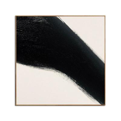 China 100% Hand Painted Cheap Art Oil Painting Abstract Simple Modern Black And White Painting Hand Painted for sale