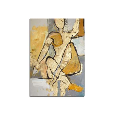 China 100% Hand Painted Large Size Modern Abstract Nude Woman Knife Canvas Figure Painting for sale