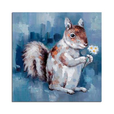 China 100% Handpainted New Arrive Hand Painted Modern Cute Large Wall Art Home Decor Squirrel Animal Paintings for sale