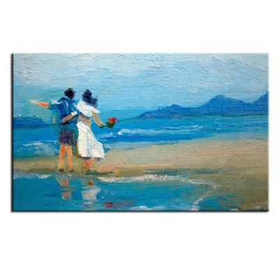 China New Abstracts Arrive 100% Hand Painted Contemporary Seascape Couples Decoration Paintings for sale