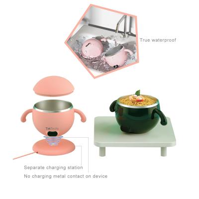 China BPA Free Portable Waterproof Radio Charging Electric Baby Bowl Constant Temperature Insulation Stainless Steel Heating Baby Food Warm for sale