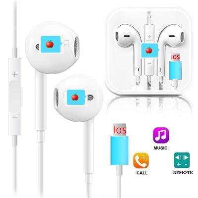 China In-Ear Lighting Earphone Handsfree Wired In Ear Stereo 8 Pin Wire Headphone HS647 IOS Plug For iPhone for sale