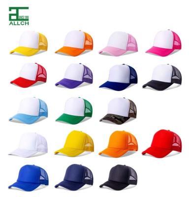 China ALLCH 2 Tone Trucker Hat JOINT Promotion Logo Baseball Hat Custom 100% Polyester Foam Blank Front Mesh Back 5 Panel for sale