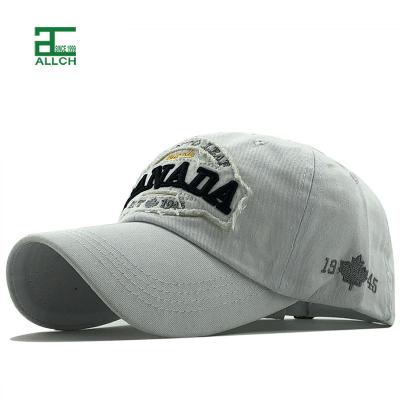 China ALLCH COMMON Custom Cotton Washed Adjustable Baseball Caps Mens And Womens Canada Hats for sale