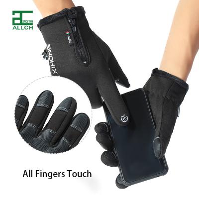 China Wholesale ALLCH RTS Zipper Windproof Sports Climbing Gloves Adult Outdoor Ski Touch Waterproof Windproof Winter Wear Resistant Gloves for sale