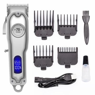 China 2000mAh Rechargeable Battery Adjustable Bald Hair Salon Professional Cordless Adjustable Hair Clippers Blade LCD Display Hair Clippers for sale