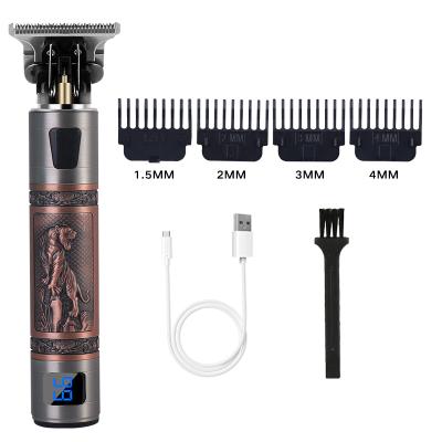 China Professional Rechargeable 18500 Batteries LCD Display Gift LCD Cordless Trimmer Electric Gold Trimmer for sale