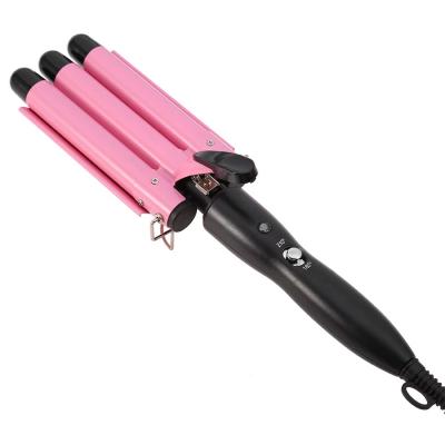 China 2 Speeds Adjustable Settings Heat Curling Iron Hair Curler Automatic Ceramic Rotating Hair Curler Hair Curlers Styling Tools Lace Three Barrel Hair Curling Wand Color for sale