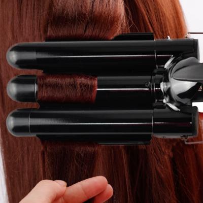 China Cheap 2 Barrel 220v 3 Private Label Hair Curl Iron 3 32# 25# Adjustable Speeds Heat Settings Curling Short Hair Iron Set for sale