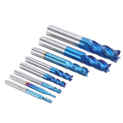 China CNC Lathe Machine Drillpro 8Pcs Naco Blue 2-12mm 4 Flute Carbide End Mill Set HRC50 Tungsten Steel Mill Cutter Tool for sale