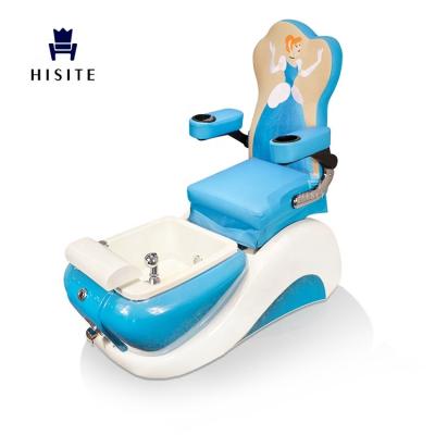 China Hisite Princess Nail Salon Foot Spa Chair Modern Luxury Durable Blue Kids Spa Pedicure Chair For Children for sale