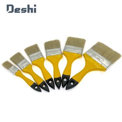 China Paint Factory Supply Market Philippine Yellow Handle Wooden Paint Brush for sale