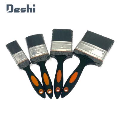 China Paint Factory Supply Synthetic Stiffen Rubber Handle Paint Brush For Painting Varnish for sale