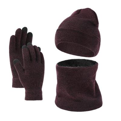 China Beanie Hat warm suite of three pieces of winter COMMON thermal hat for sale