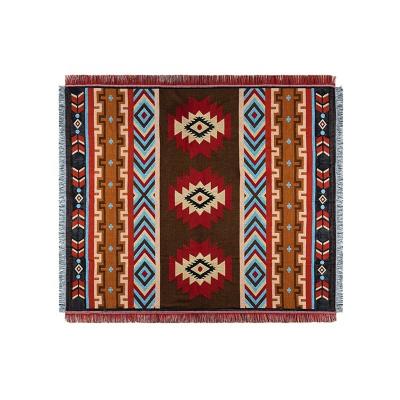 China Folded Printed Bohemian Throw Morocco Travel Knitted Picnic Blanket for sale