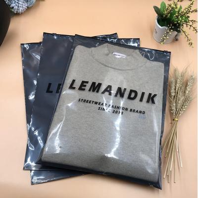 China Disposable Customized Black Zip Lock Clothing Packaging PVC Print Transparent Frosting Plastic Zipper Bag for sale