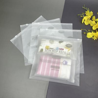 China Disposable Customized Black Zip Lock Clothing Packaging PVC Print Transparent Frosting Plastic Zipper Bag for sale