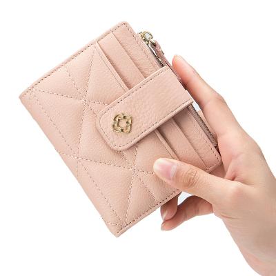 China 2022 New Women's Wallet Waterproof Simple Leather Women's Short Wallet Card Slot Card Bag INS Coin Purse Multi Slim Wallet For Women for sale