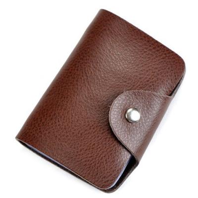 China Fashion Cowhide Leather 26 Card Wallet Hot Selling Business Plastic ID Credit High Quality Card Holder Unisex for sale