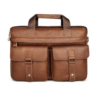 China 2021 European and American leather men's retro messenger shoulder bag new briefcase men's business bag high quality computer handbag for sale