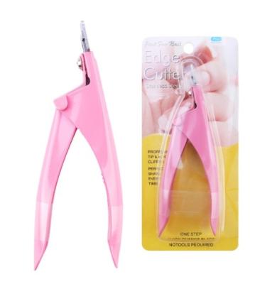 China Professional Type Colorful Nail Art Tools Nail Art Clipper Special Nail Beauty Products Stainless Steel U Word Tips False Manicure Edge Cutter for sale