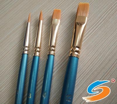 China Golden Synthetic Artist Brushes Set Acrylic Hair Birch Wood Handle Oil Painting and Watercolor Detailing Supplies for sale