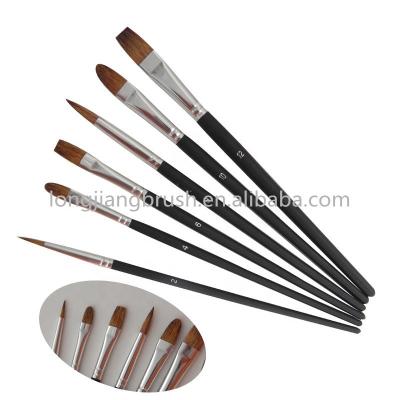 China Professional Wooden Oil Painting Handle Brush Kid Paint Brushes Oil Brush for sale