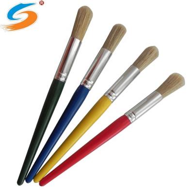 China Wholesale Color Oil Painting Artist Round Shape Oil Bristile Brush for sale