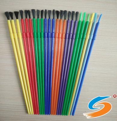 China Cheap Nylon Oil Paint PP Hair With Colorful Plastic Handle Art Paint Brush Set for sale