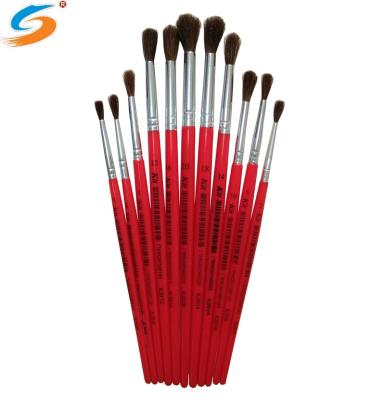 China Cheap Oil Painting Watercolor Painting Brush Set For Student With Plastic Handle for sale